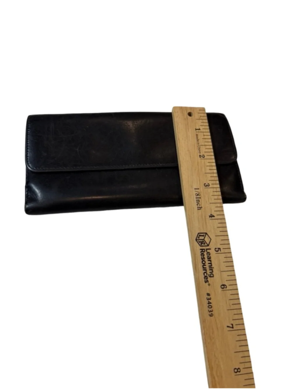 Gucci Black Leather Long Wallet Continental Snap Vintage Made in Italy flaw - Picture 2 of 15